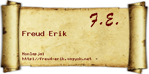Freud Erik névjegykártya